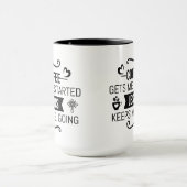 Mug Le café me fait démarrer Jésus me garde le texte (Centre)