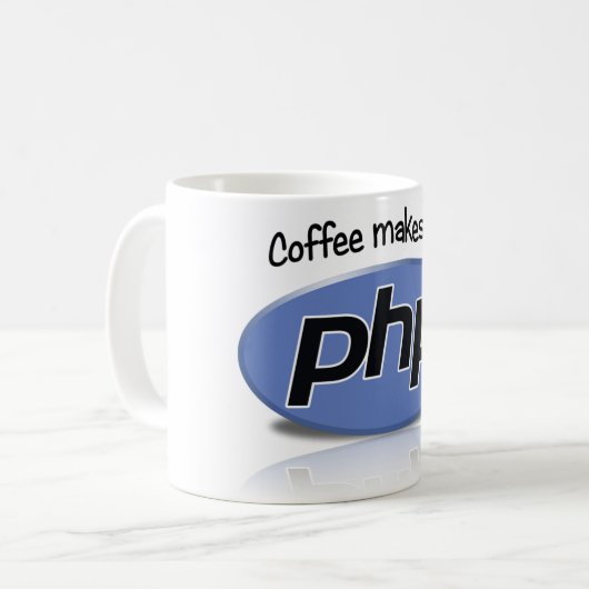 Mug Le café me fait le PHP (Devant gauche)