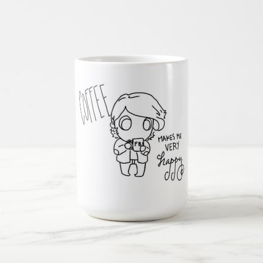 Mug Le café me rend très heureux (Centre)