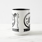 Mug Le café résout tout drôle citation noir blanc (Centre)