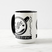 Mug Le café résout tout drôle citation noir blanc (Devant gauche)