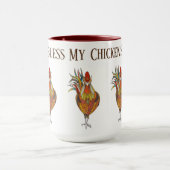 Mug Le café Tasse-Bénissent mes poulets (Centre)