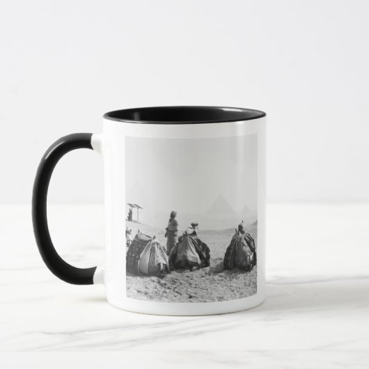 Mug Le Caire Égypte, jockeys de chameaux Pyramides de (Gauche)