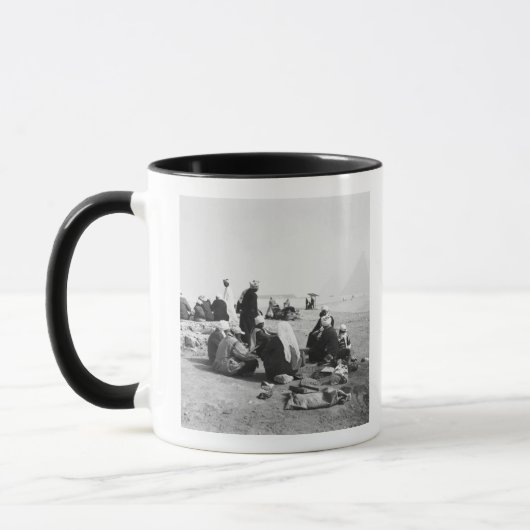 Mug Le Caire Égypte, jockeys de chameaux Pyramides de (Gauche)