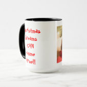 Mug Le calicot mignon de Noël, rêves de Noël peut (Devant gauche)