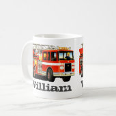 Mug Le camion de pompiers nommé fait sur commande de (Devant gauche)
