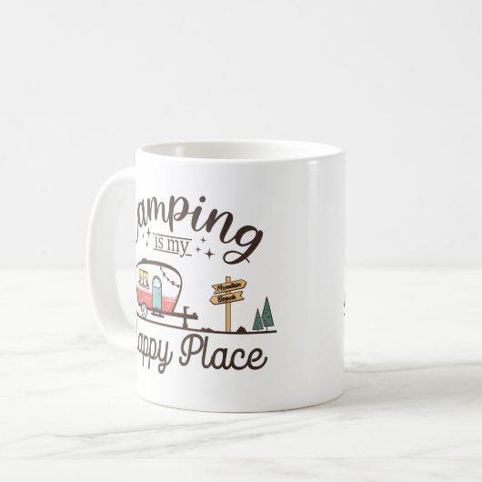 Mug Le Camping Est Mon Endroit Heureux (Devant gauche)