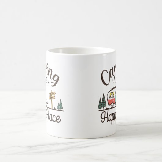 Mug Le Camping Est Mon Endroit Heureux (Centre)