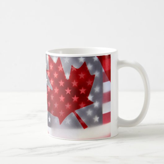 Mug Le Canada avec les drapeaux américains (Droite)