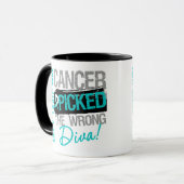 Mug Le cancer du col de l'utérus a sélectionné la diva (Devant gauche)