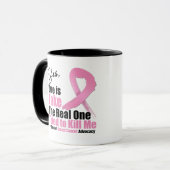 Mug Le cancer du sein un est faux (Devant gauche)