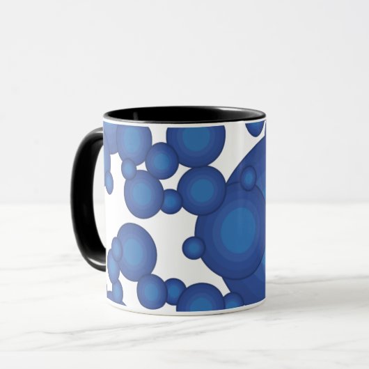 Mug Le cercle de style années 70 bleu (Devant gauche)