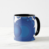 Mug Le cercle de style années 70 bleu (Devant droit)