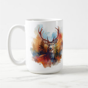 Mug Le cerf dans une forêt d'automne