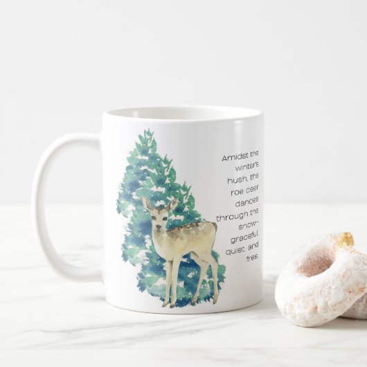 Mug Le Cerf De Roe Danse À Travers La Neige (Avec donut)