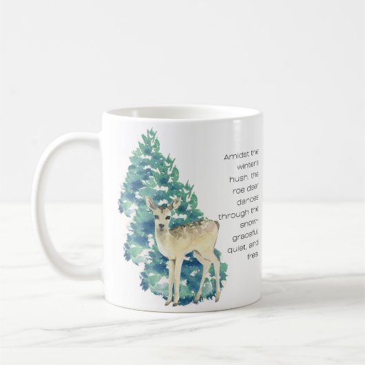 Mug Le Cerf De Roe Danse À Travers La Neige (Gauche)