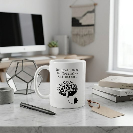 Mug Le Cerveau Fonctionne aux Triangles Café Amateur d