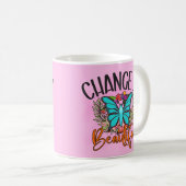 Mug Le changement est une belle citation inspirée de p (Devant droit)