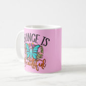 Mug Le changement est une belle citation inspirée de p (Devant gauche)