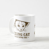 Mug Le chat de plafond vous observe (Devant gauche)