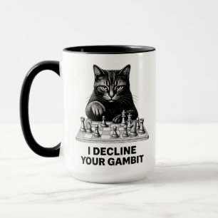 Mug Le chat d'échecs décline votre gambit