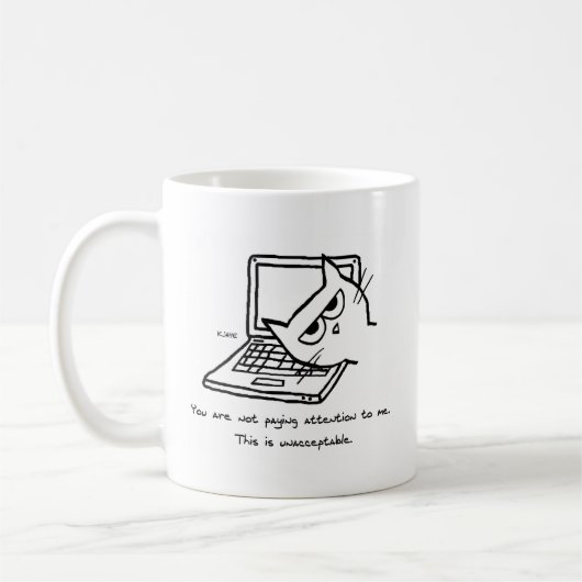 Mug Le chat fâché exige l'attention - cadeau drôle de (Gauche)