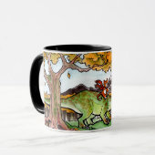 Mug Le chat monte un dinosaure (Devant gauche)