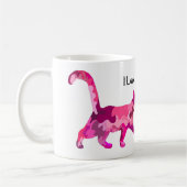 Mug Le Chat rose et bleu aime l'art contemporain (Gauche)