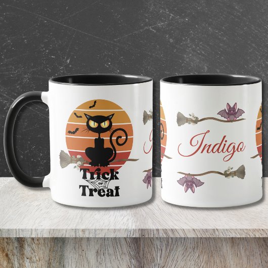 Mug Le chat sorcier ou traiter l'aventure d'Halloween