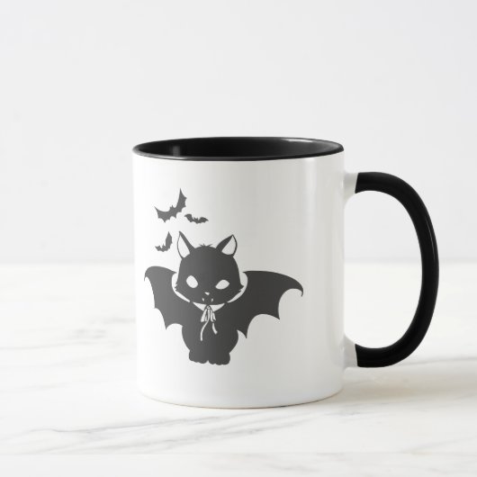 Mug Le chat vampire a la canine - Choisir la couleur d (Droite)