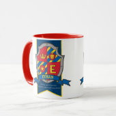 Mug Le chevalier Ethan bouge un nom bleu rouge signifi (Devant gauche)