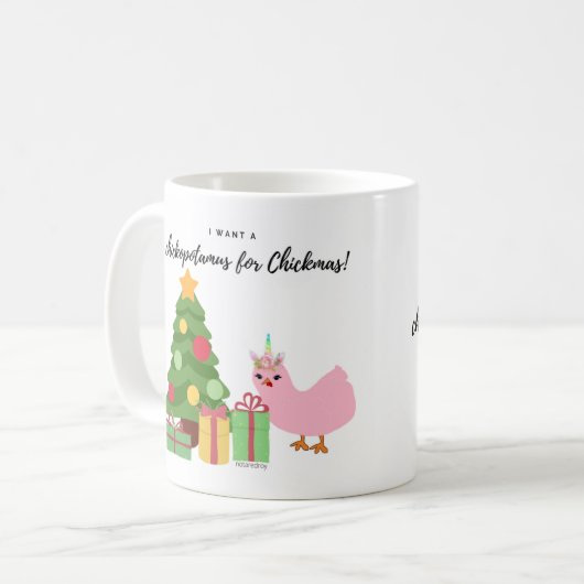 Mug Le chickopotamus pour Noël (Devant gauche)