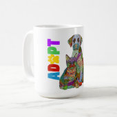 Mug Le chien et le chat adoptent Ne pas acheter Secour (Devant gauche)