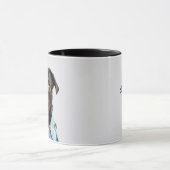 Mug Le chien noir de carlin ajoutent le texte (Centre)