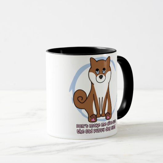 Mug Le chien triste observe Shiba Inu (Devant droit)