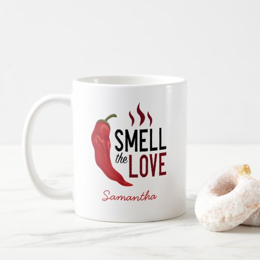 Mug Le Chili rouge sent l'amour (Avec donut)