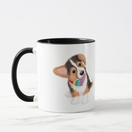 Mug Le chiot de Corgi 'Meilleur papa de chien jamais ! (Gauche)