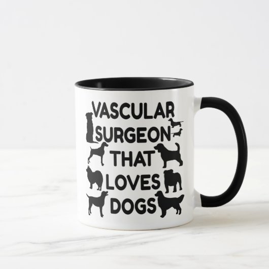 Mug Le chirurgien vasculaire aime les chiens (Droite)