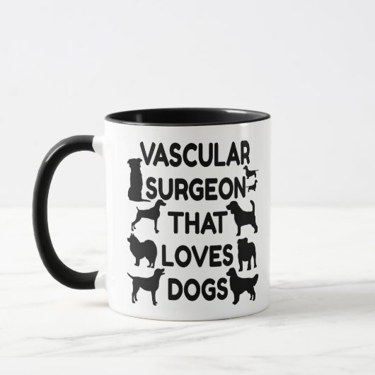 Mug Le chirurgien vasculaire aime les chiens (Gauche)