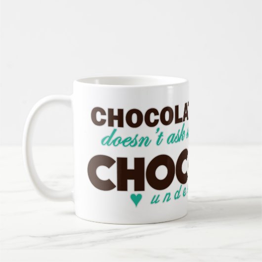 Mug Le chocolat comprend [la turquoise] (Gauche)