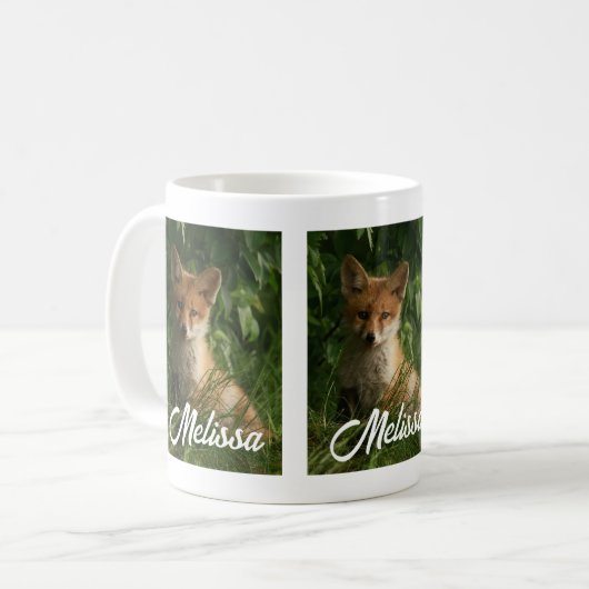 Mug Le chou renard dans une forêt verte (Devant gauche)