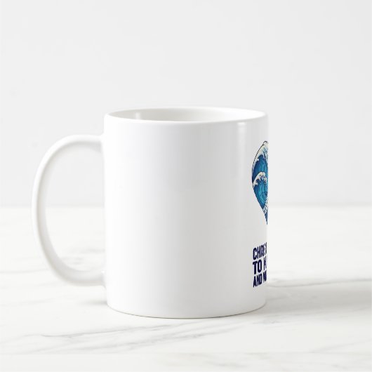 Mug Le Christ bleu océanique et la conception des vagu (Gauche)