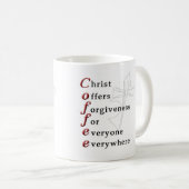 Mug Le Christ offre la rémission pour chacun partout (Devant droit)