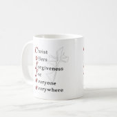 Mug Le Christ offre la rémission pour chacun partout (Devant gauche)