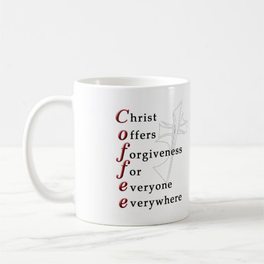 Mug Le Christ offre la rémission pour chacun partout (Gauche)