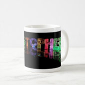 Mug Le Christopher nommé dans les lumières 3D (Devant droit)