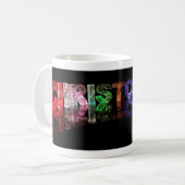 Mug Le Christopher nommé dans les lumières 3D (Devant gauche)