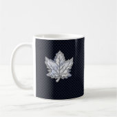 Mug Le chrome aiment la feuille d'érable sur le noir (Gauche)