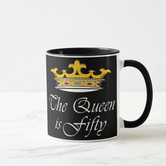 Mug le cinquantième anniversaire la reine est 50 ! (Droite)