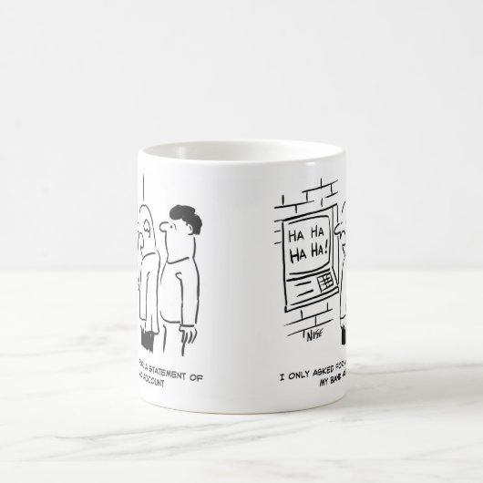 Mug Le client bancaire demande au distributeur de bill (Centre)